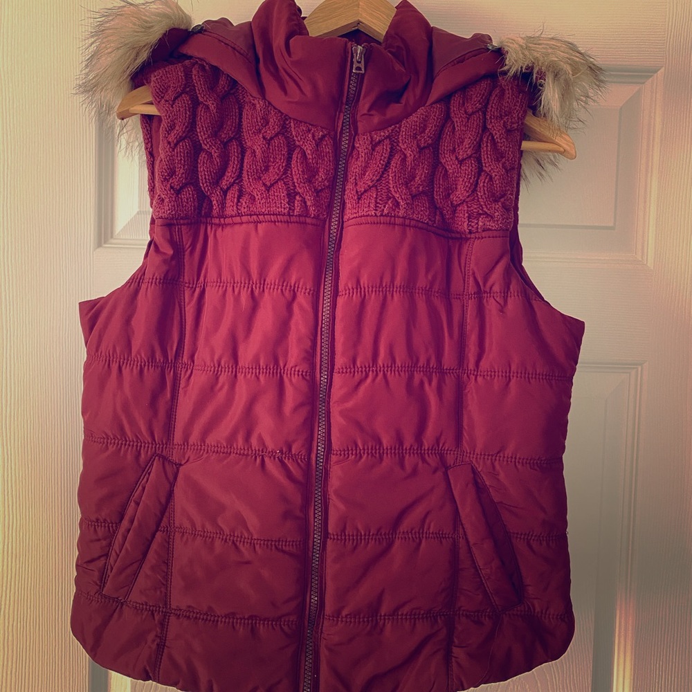 Burgundy vest jacket